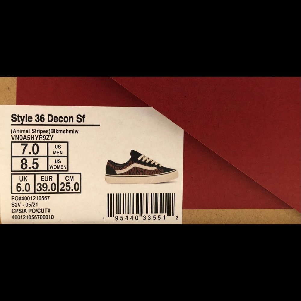 Vans Style 36 Decon Sf (Animal Stripes) “Black/Marshmallow” - Picture 9 of 11